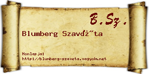 Blumberg Szavéta névjegykártya